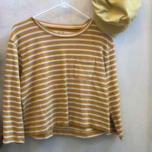 Madewell yellow and white striped top